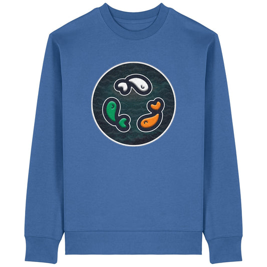 PFT Fish - Circle - Dark | Jumper | Adult | Crewneck | 350gsm Medium Fit | Mindful Blue