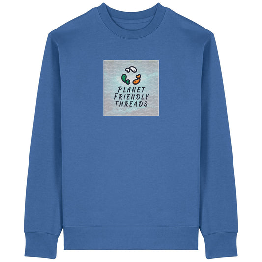 Planet Friendly Logo - Square - Ocean Light | Jumper | Adult | Crewneck | 350gsm Medium Fit | Mindful Blue