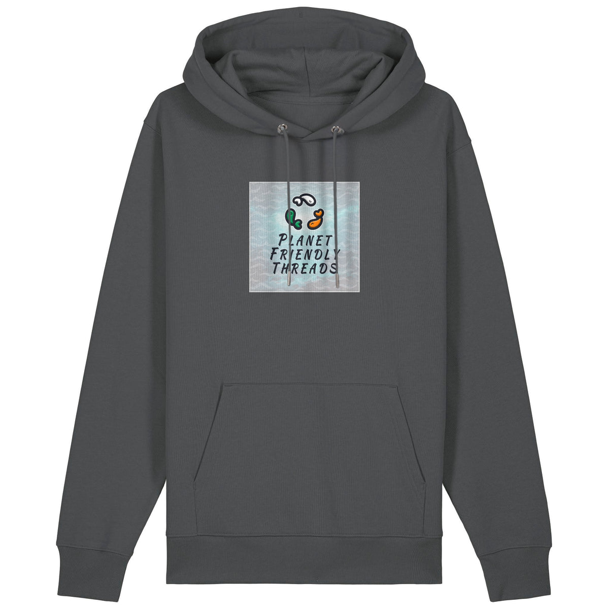 PFT Logo - SSSQUARE - Light Ocean | Hoodie | Adult | Cosy | 350gsm Medium Fit | Anthracite
