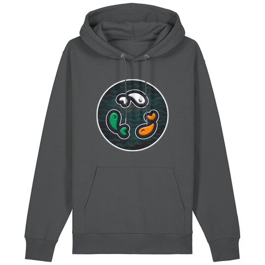 PFT Fish - Circle - Dark | Hoodie | Adult | Cosy | 350gsm Medium Fit | Anthracite