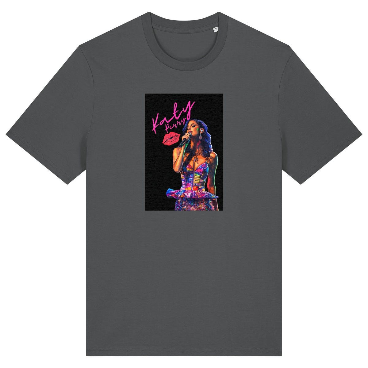 Katy Perry | T-Shirt | Adult | Crewneck Short Sleeve | 180gsm Medium Fit | Anthracite