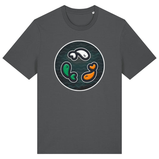 PFT Fish - Circle - Dark | T-Shirt | Adult | Crewneck Short Sleeve | 180gsm Medium Fit | Anthracite