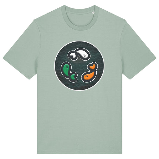 PFT Fish - Circle - Dark | T-Shirt | Adult | Crewneck Short Sleeve | 180gsm Medium Fit | Aloe