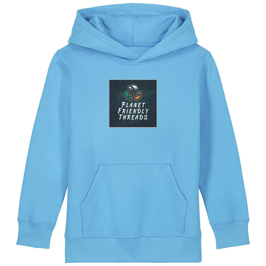 PFT Logo - dark | Hoodie | Kids | Cosy | 300gsm Medium Fit | Aqua Blue