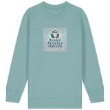 PFT Logo - SSSQUARE - Light Ocean | Jumper | Kids | Crewneck | 300gsm Medium Fit | Teal Monstera