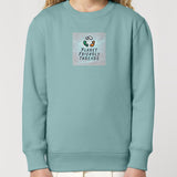 PFT Logo - SSSQUARE - Light Ocean | Jumper | Kids | Crewneck | 300gsm Medium Fit | Teal Monstera