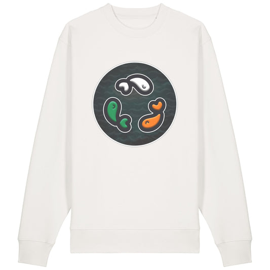 PFT Fish - Circle - Dark | Jumper | Adult | Crewneck | 350gsm Medium Fit | Off White