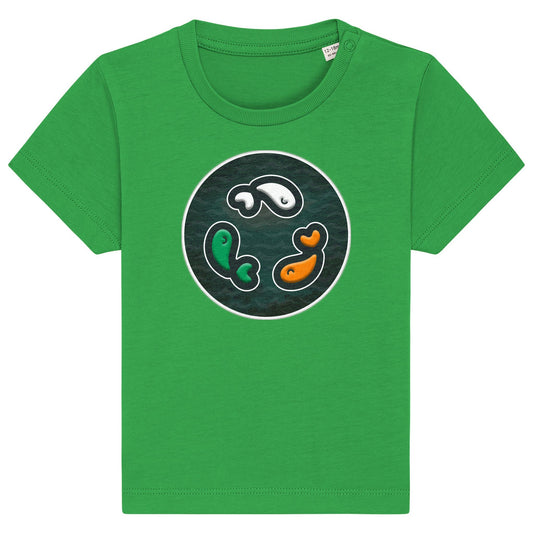 PFT Fish - Circle - Dark | T-Shirt | Baby | Crewneck Short Sleeve | 155gsm Medium Fit | Fresh Green