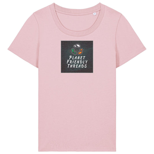 PFT Logo - dark | T-Shirt | Adult | Ladies Short Sleeve | 155gsm Fitted | Cotton Pink