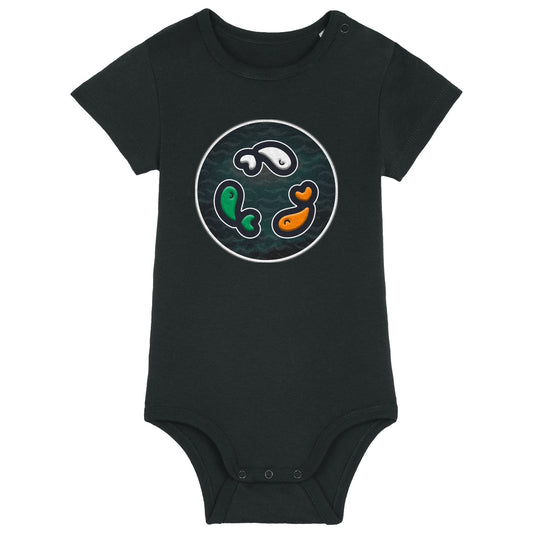 PFT Fish - Circle - Dark | Other | Baby | Onesie | 210gsm Fitted | Black