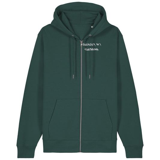 I'M FUCKING AMAZING | Hoodie | Adult | Zip | 350gsm Medium Fit | Glazed Green