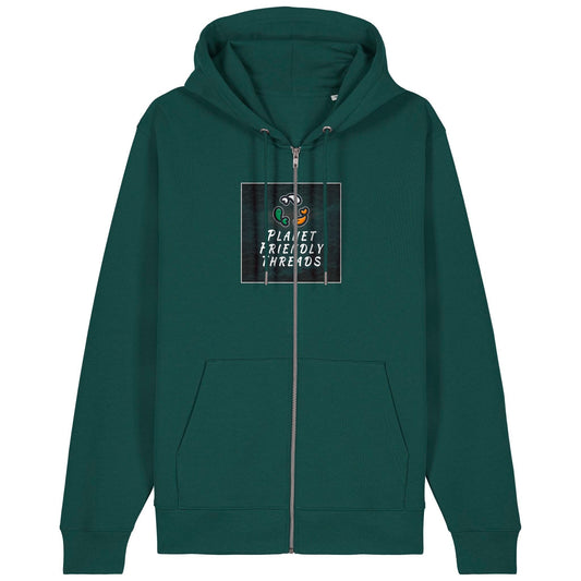 PFT Logo - dark | Hoodie | Adult | Zip | 350gsm Medium Fit | Glazed Green