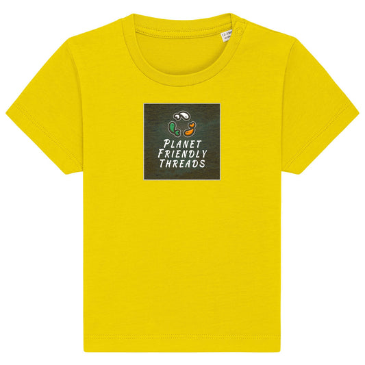 PFT Logo - dark | T-Shirt | Baby | Crewneck Short Sleeve | 155gsm Medium Fit | Golden Yellow
