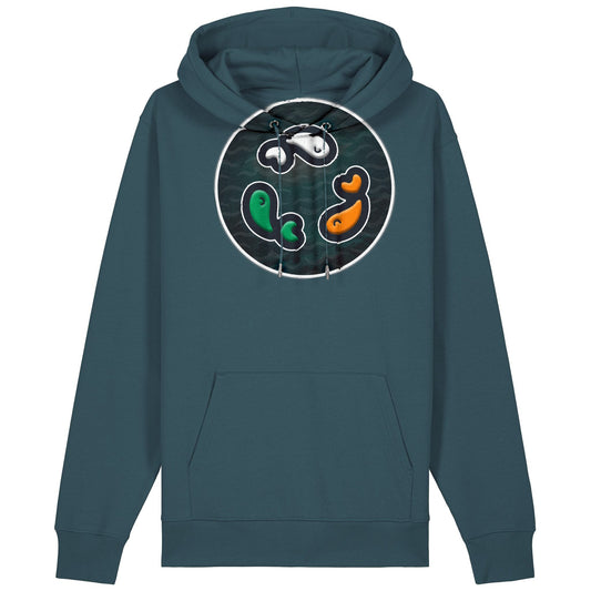 PFT Fish - Circle - Dark | Hoodie | Adult | Cosy | 350gsm Medium Fit | Stargazer