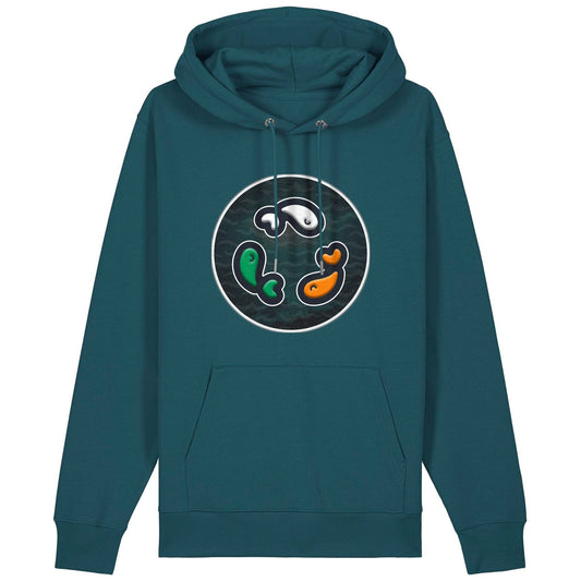 PFT Fish - Circle - Dark | Hoodie | Adult | Cosy | 350gsm Medium Fit | Stargazer
