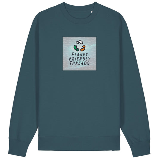 Planet Friendly Logo - Square - Ocean Light | Jumper | Adult | Crewneck | 350gsm Medium Fit | Stargazer