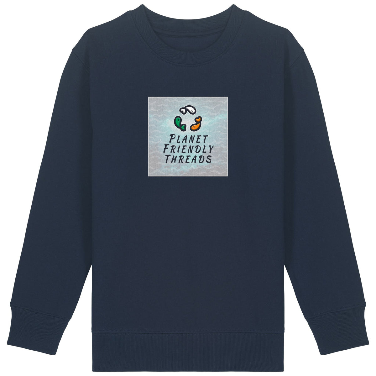 PFT Logo - SSSQUARE - Light Ocean | Jumper | Kids | Crewneck | 300gsm Medium Fit | French Navy