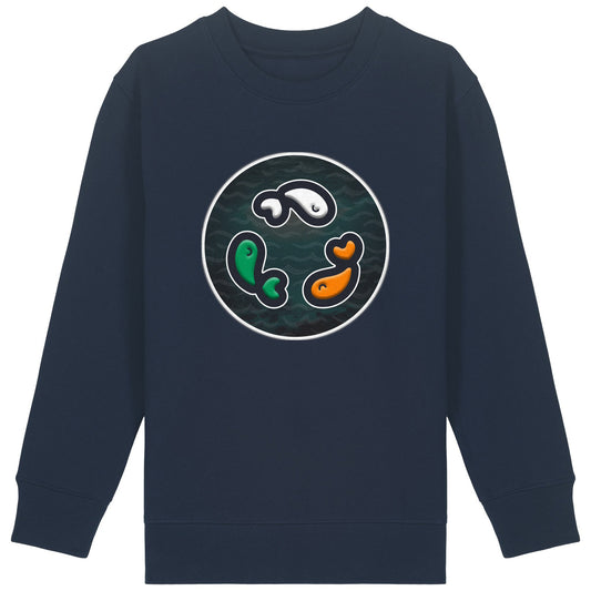 PFT Fish - Circle - Dark | Jumper | Kids | Crewneck | 300gsm Medium Fit | French Navy