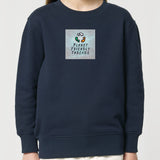 PFT Logo - SSSQUARE - Light Ocean | Jumper | Kids | Crewneck | 300gsm Medium Fit | French Navy