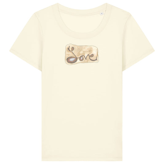 Love | T-Shirt | Adult | Ladies Short Sleeve | 155gsm Fitted | Cream