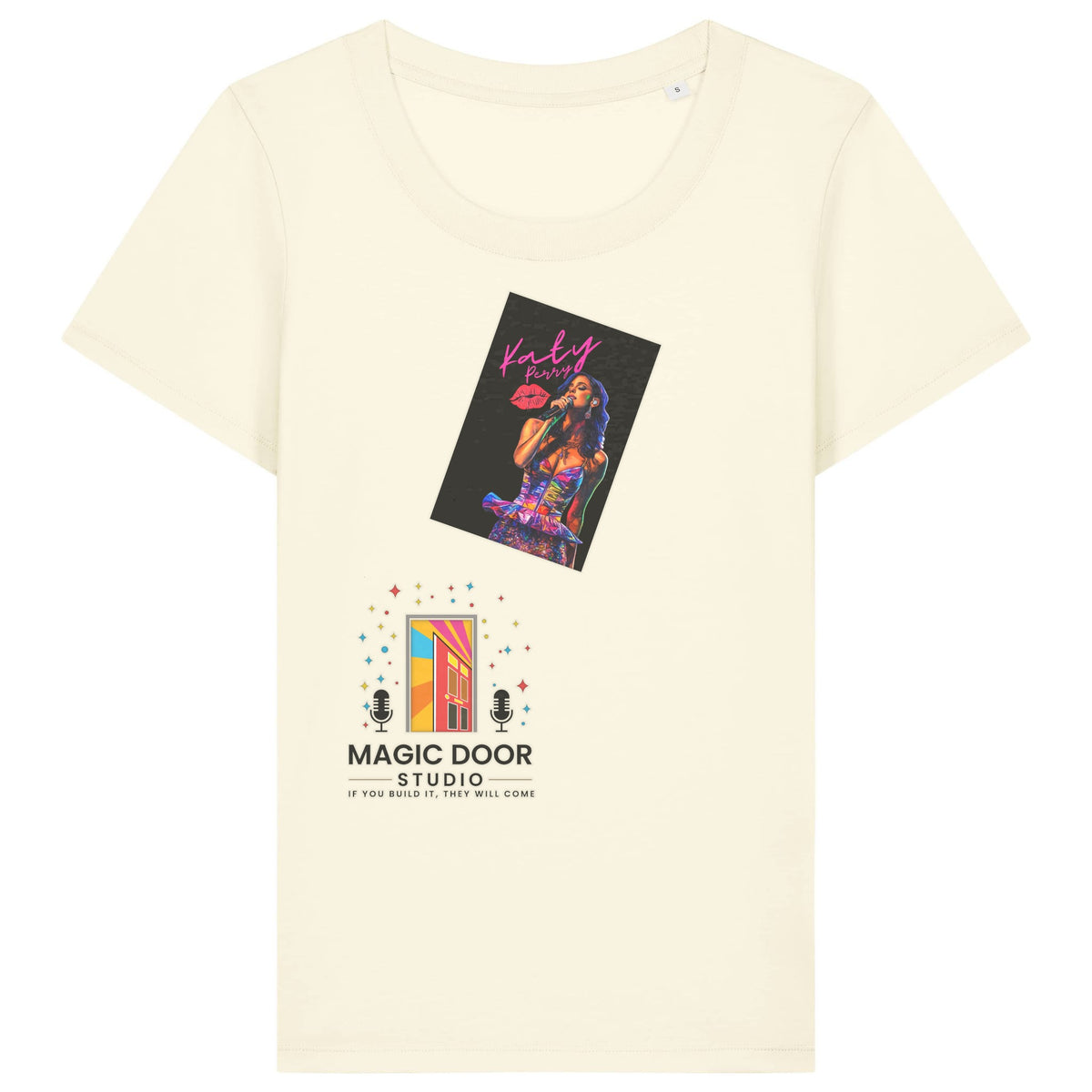 Katy Perry | T-Shirt | Adult | Ladies Short Sleeve | 155gsm Fitted | Cream