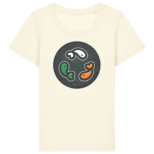 PFT Fish - Circle - Dark | T-Shirt | Adult | Ladies Short Sleeve | 155gsm Fitted | Cream