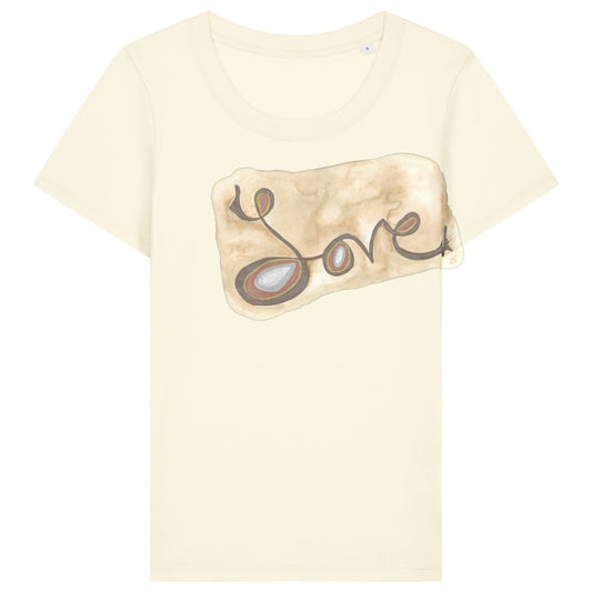 Love | T-Shirt | Adult | Ladies Short Sleeve | 155gsm Fitted | Cream