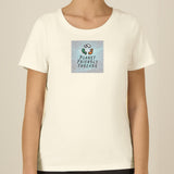 PFT Logo - SSSQUARE - Light Ocean | T-Shirt | Adult | Ladies Short Sleeve | 155gsm Fitted | Cream