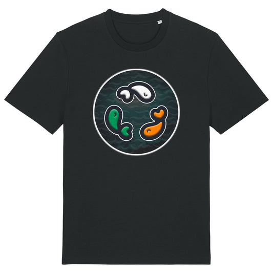 PFT Fish - Circle - Dark | T-Shirt | Adult | Crewneck Short Sleeve | 180gsm Medium Fit | Black