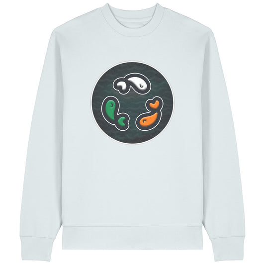 PFT Fish - Circle - Dark | Jumper | Adult | Crewneck | 350gsm Medium Fit | Blue Ice