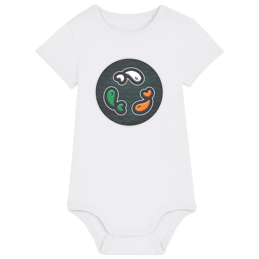 PFT Fish - Circle - Dark | Other | Baby | Onesie | 210gsm Fitted | White