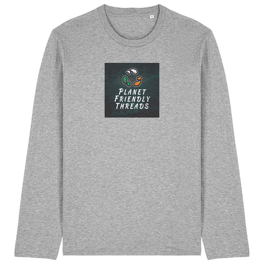 PFT Logo - dark | T-Shirt | Adult | Crewneck Long Sleeve | 180gsm Medium Fit | Heather Grey
