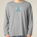 PFT Logo - SSSQUARE - Light Ocean | T-Shirt | Adult | Crewneck Long Sleeve | 180gsm Medium Fit | Heather Grey