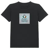 PFT Logo - SSSQUARE - Light Ocean | T-Shirt | Kids | Crewneck Short Sleeve | 155gsm Medium Fit | Black