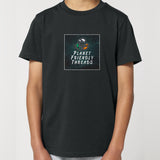 PFT Logo - dark | T-Shirt | Kids | Crewneck Short Sleeve | 155gsm Medium Fit | Black