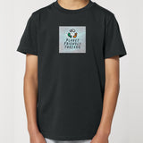 PFT Logo - SSSQUARE - Light Ocean | T-Shirt | Kids | Crewneck Short Sleeve | 155gsm Medium Fit | Black