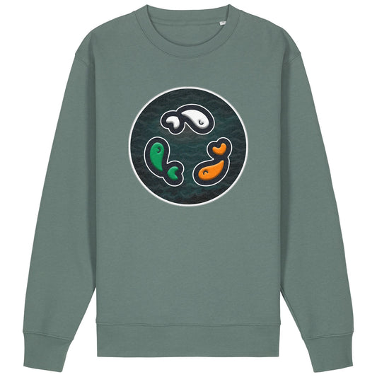 PFT Fish - Circle - Dark | Jumper | Adult | Crewneck | 350gsm Medium Fit | Green Bay