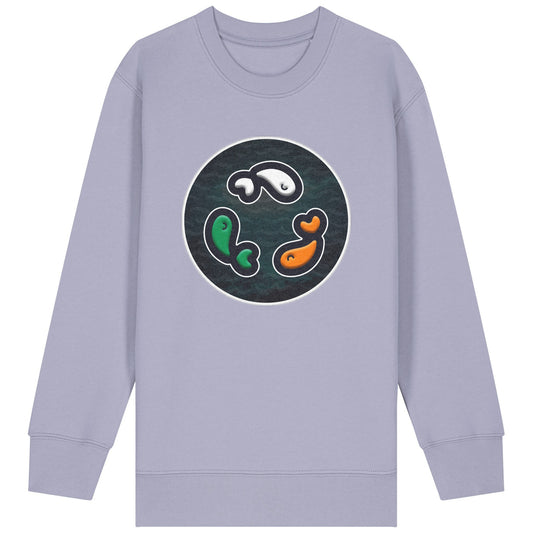 PFT Fish - Circle - Dark | Jumper | Kids | Crewneck | 300gsm Medium Fit | Lavender
