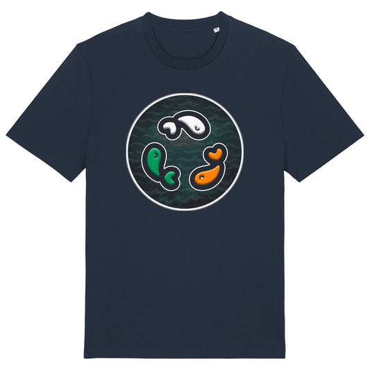 PFT Fish - Circle - Dark | T-Shirt | Adult | Crewneck Short Sleeve | 180gsm Medium Fit | French Navy