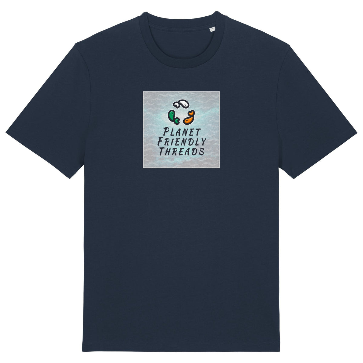 PFT Logo - SSSQUARE - Light Ocean | T-Shirt | Adult | Crewneck Short Sleeve | 180gsm Medium Fit | French Navy