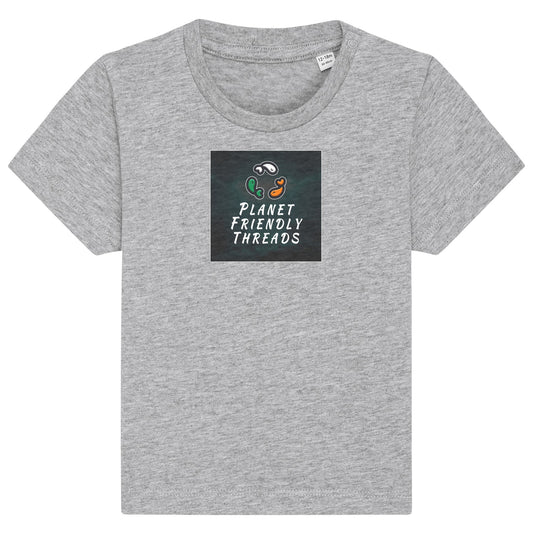 PFT Logo - dark | T-Shirt | Baby | Crewneck Short Sleeve | 155gsm Medium Fit | Heather Grey