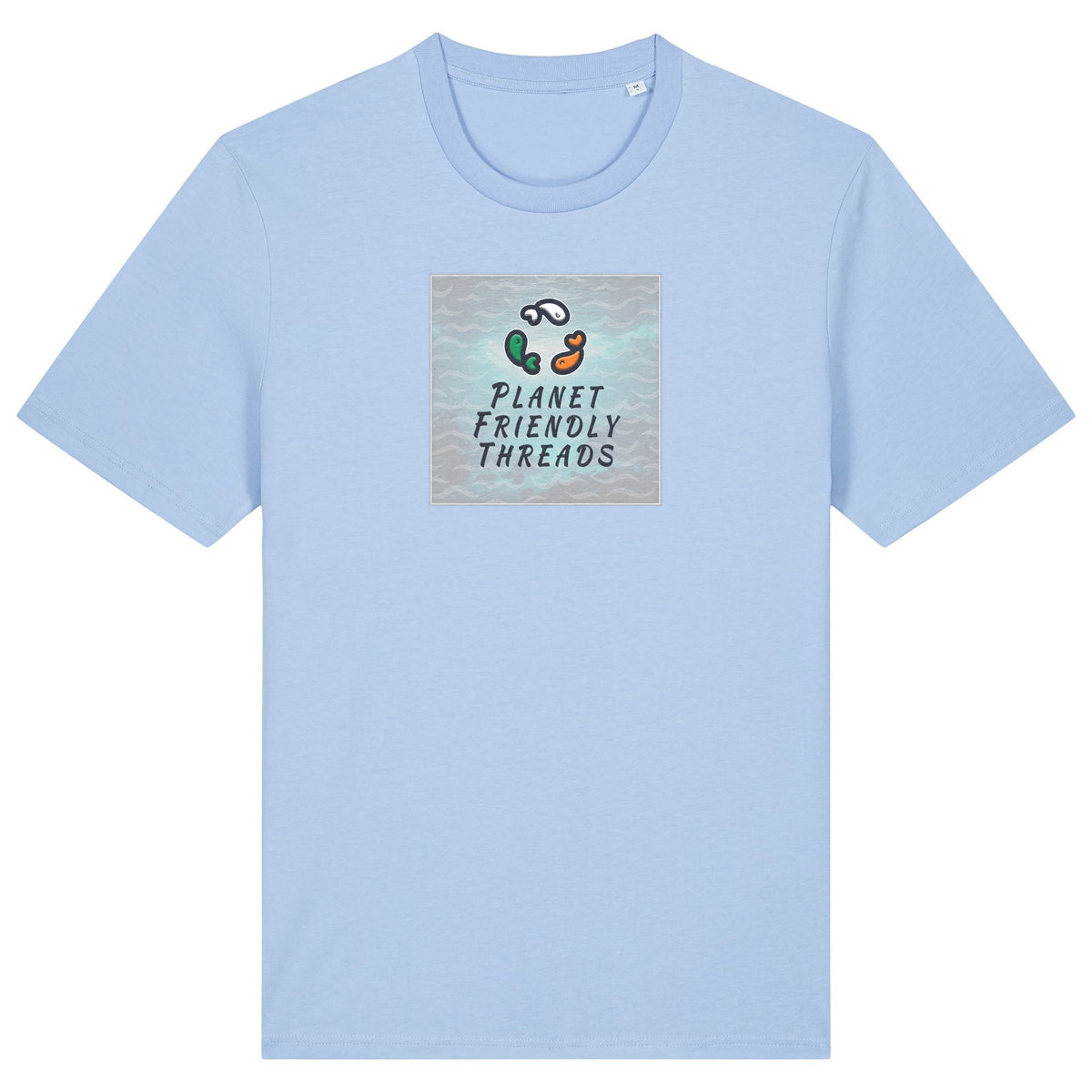 PFT Logo - SSSQUARE - Light Ocean | T-Shirt | Adult | Crewneck Short Sleeve | 180gsm Medium Fit | Blue Soul