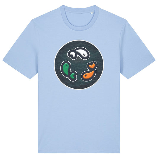 PFT Fish - Circle - Dark | T-Shirt | Adult | Crewneck Short Sleeve | 180gsm Medium Fit | Blue Soul