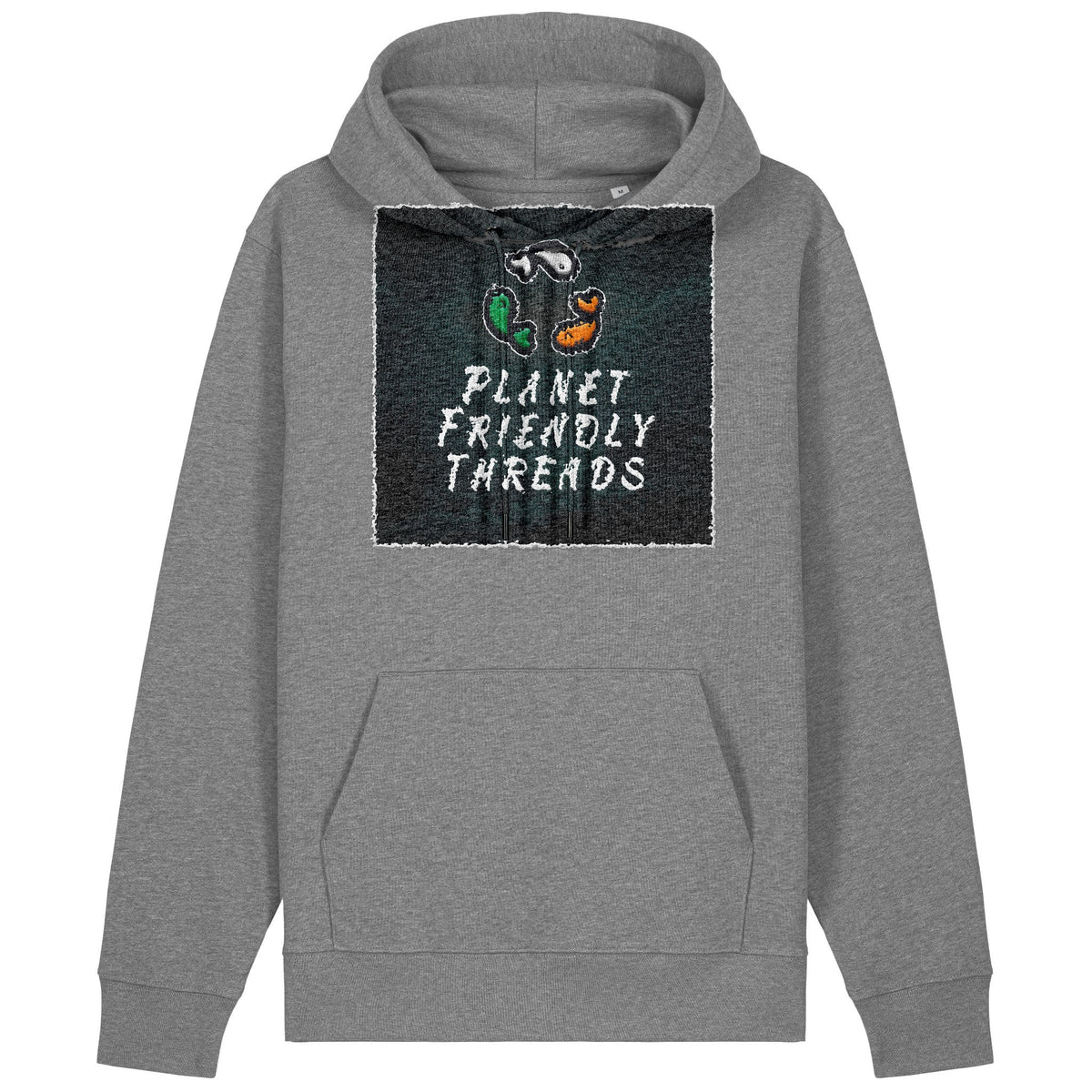 PFT Logo - dark | Hoodie | Adult | Cosy | 350gsm Medium Fit | Mid Heather Grey