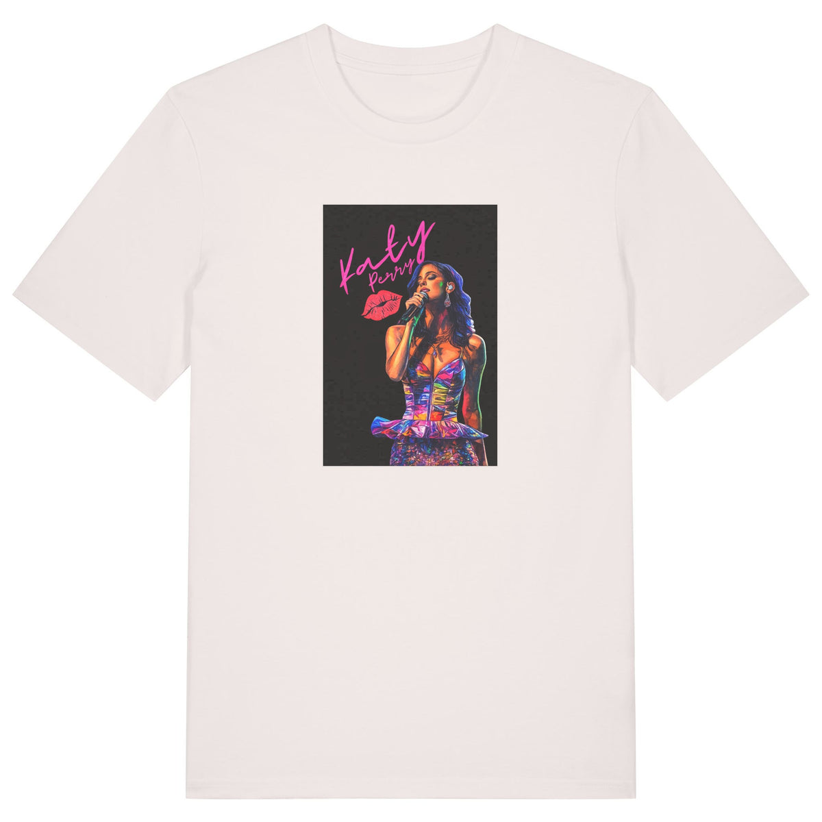 Katy Perry | T-Shirt | Adult | Crewneck Short Sleeve | 180gsm Medium Fit | Vintage White