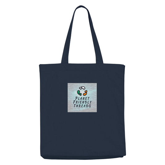 Planet Friendly Logo - Square - Ocean Light | Other | Adult | Tote Bag | 220gsm | French Navy