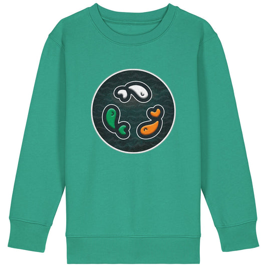 PFT Fish - Circle - Dark | Jumper | Kids | Crewneck | 300gsm Medium Fit | Go Green