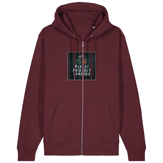 PFT Logo - dark | Hoodie | Adult | Zip | 350gsm Medium Fit | Burgundy