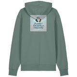 Planet Friendly Logo - Square - Ocean Light | Hoodie | Adult | Cosy | 350gsm Medium Fit | Green Bay