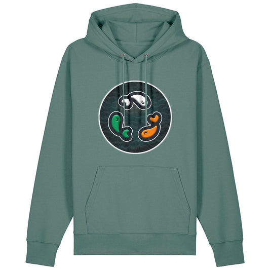 PFT Fish - Circle - Dark | Hoodie | Adult | Cosy | 350gsm Medium Fit | Green Bay